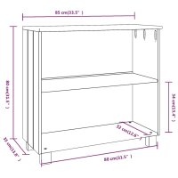 vidaXL Sideboard HAMAR Hellgrau 85x35x80 cm Massivholz Kiefer