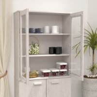 vidaXL Highboard-Oberteil HAMAR Wei&szlig; 85x35x100 cm Massivholz