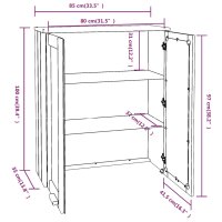 vidaXL Highboard-Oberteil HAMAR Wei&szlig; 85x35x100 cm Massivholz