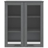 vidaXL Highboard-Oberteil HAMAR Dunkelgrau 85x35x100 cm Massivholz