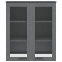 vidaXL Highboard-Oberteil HAMAR Dunkelgrau 85x35x100 cm Massivholz