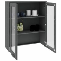 vidaXL Highboard-Oberteil HAMAR Dunkelgrau 85x35x100 cm Massivholz