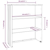 vidaXL Highboard-Oberteil HAMAR Honigbraun 85x35x100 cm Massivholz