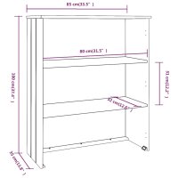 vidaXL Highboard-Oberteil HAMAR Wei&szlig; 85x35x100 cm Massivholz