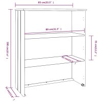 vidaXL Highboard-Oberteil HAMAR Hellgrau 85x35x100 cm Massivholz