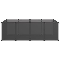 vidaXL Kleintierk&auml;fig Schwarz 144x74x46,5 cm PP und Stahl