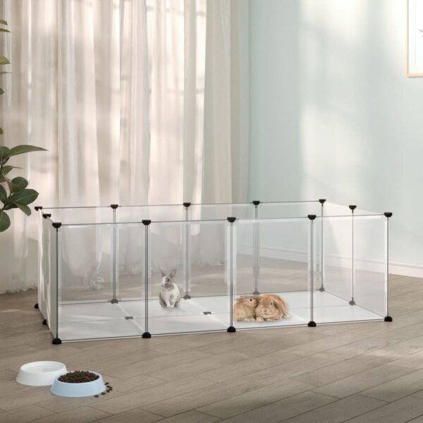 vidaXL Kleintierk&auml;fig Transparent 144x74x46,5 cm PP und Stahl