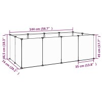 vidaXL Kleintierk&auml;fig Transparent 144x74x46,5 cm PP und Stahl