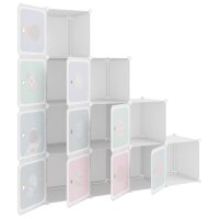 vidaXL Kinderschrank Modular mit 10 W&uuml;rfeln Wei&szlig; PP