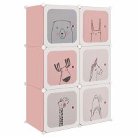 vidaXL Kinderschrank Modular mit 6 Würfeln Rosa PP