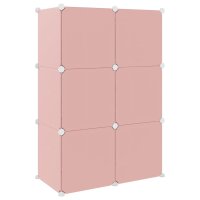 vidaXL Kinderschrank Modular mit 6 Würfeln Rosa PP