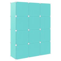 vidaXL Kinderschrank Modular mit 12 W&uuml;rfeln Gr&uuml;n PP