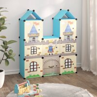 vidaXL Kinderschrank Modular mit 8 Würfeln Blau PP