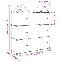 vidaXL Kinderschrank Modular mit 8 W&uuml;rfeln Blau PP