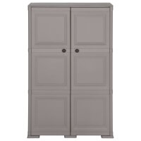 vidaXL Kunststoffschrank 79x43x125 cm Holzdesign Grau