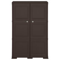 vidaXL Kunststoffschrank 79x43x125 cm Holzdesign Braun