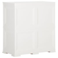 vidaXL Kunststoffschrank 79x43x85,5 cm Holzdesign Angora-Wei&szlig;