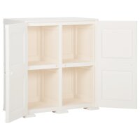 vidaXL Kunststoffschrank 79x43x85,5 cm Holzdesign Angora-Wei&szlig;