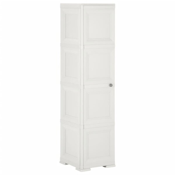 vidaXL Kunststoffschrank 40x43x164 cm Holzdesign Angora-Wei&szlig;