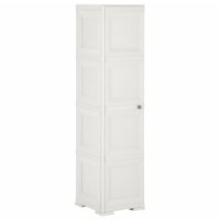 vidaXL Kunststoffschrank 40x43x164 cm Holzdesign Angora-Wei&szlig;