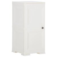 vidaXL Kunststoffschrank 40x43x85,5 cm Holzdesign Angora-Wei&szlig;