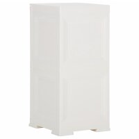 vidaXL Kunststoffschrank 40x43x85,5 cm Holzdesign Angora-Wei&szlig;