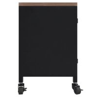 vidaXL TV-Schrank Schwarz 110x30x43 cm Eisen und Massivholz Tanne