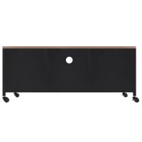 vidaXL TV-Schrank Schwarz 110x30x43 cm Eisen und Massivholz Tanne