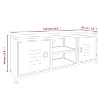 vidaXL TV-Schrank Wei&szlig; 110x30x40 cm Eisen und Massivholz Tanne