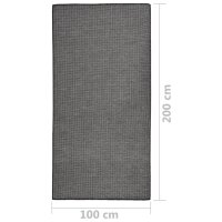 vidaXL Outdoor-Teppich Flachgewebe 100x200 cm Grau