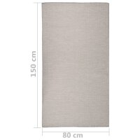 vidaXL Outdoor-Teppich Flachgewebe 80x150 cm Taupe