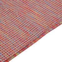 vidaXL Outdoor-Teppich Flachgewebe 100x200 cm Rot