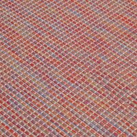 vidaXL Outdoor-Teppich Flachgewebe 100x200 cm Rot