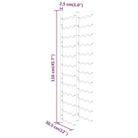 vidaXL Wand-Weinregal f&uuml;r 36 Flaschen 2 Stk. Golden Eisen