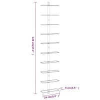 vidaXL Wand-Weinregal f&uuml;r 10 Flaschen Wei&szlig; Metall