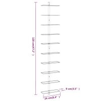 vidaXL Wand-Weinregale f&uuml;r 10 Flaschen 2 Stk. Wei&szlig; Metall