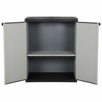 vidaXL Garten-Lagerschrank mit 1 Boden Grau und Schwarz 68x40x85 cm