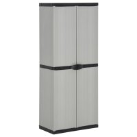 vidaXL Garten-Lagerschrank mit 3 Böden Grau &...