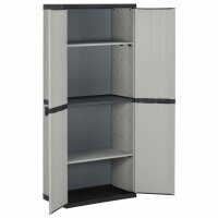 vidaXL Garten-Lagerschrank mit 3 Böden Grau & Schwarz 68x40x168 cm