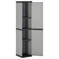 vidaXL Garten-Lagerschrank mit 3 Böden Grau & Schwarz 34x40x168 cm