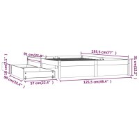 vidaXL Bett mit Schubladen Schwarz 120x190 cm 4FT Small Double