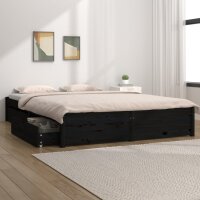 vidaXL Bett mit Schubladen Schwarz 120x190 cm 4FT Small...