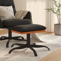 vidaXL Fußhocker Schwarz 60x60x39 cm Stoff und Kunstleder