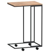 vidaXL Beistelltisch mit Rollen Schwarz 40x30x63,5 cm Holzwerkstoff