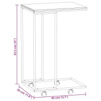 vidaXL Beistelltisch mit Rollen Schwarz 40x30x63,5 cm Holzwerkstoff