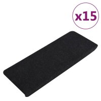 vidaXL Stufenmatten Selbstklebend 15 Stk. 65x24,5x3,5 cm Schwarz