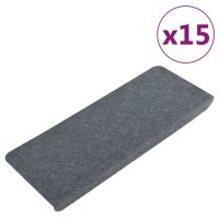 vidaXL Stufenmatten Selbstklebend 15 Stk. 65x24,5x3,5 cm Grau