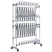 vidaXL Schuhregal mit Rollen Silbern 89x27x120 cm
