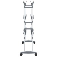 vidaXL Schuhregal mit Rollen Silbern 66x27x100 cm