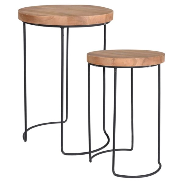 Home&amp;Styling 2-tlg. Beistelltisch-Set Teak